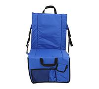 ZYLARUM Folding Stadium Chair with Adjustable Back | Portable Bleacher Cushion for Outdoor Events/Beach/Picnic | 600D Oxford Cloth, Storage Pocket (Bleue)