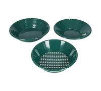 ZYLARUM Gold Panning Kit | 14 & 15 inch Pans with 13.8 inch Sieve | Prospecting Tools for Alluvial Gold Mining/Outdoor Enthusiasts | Lightweight ABS Plastic, Green Color