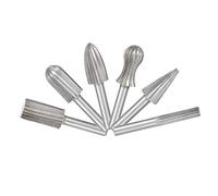 ZYLARUM Rotating File Bits Set 6pcs | Bearing Steel Engraving Tools for Wood/Synthetic Material/Metal Carving | 6mm Shank Polishing Grinding Files for Turning Drill