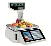 ZYLDDS Balance de calcul électronique des Prix, Balance d'impression d'étiquettes, écran LCD, Balance de calcul des Prix avec imprimante d'étiquettes pour la Vente au détail