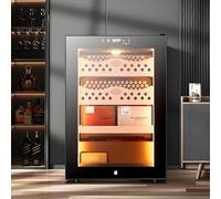 ZYLDDS Cave à Cigares électrique 50 L avec Système De Chauffage Et De Refroidissement Silencieux, Armoire Glacière Thermostatique, avec étagères Et Tiroir en Cèdre Espagnol Et Hygromètre