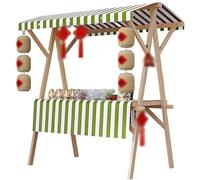 ZYLDDS Chariot De Nourriture Pliable pour Entreprise, étals De Marché Fermiers Légers avec Auvent, Kiosque De Vendeur en Bois pour Hot-Dogs, Glaces Et Nourriture 120 * 60 * 200cm-CWithWheels