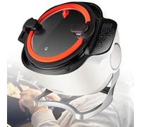 ZYLDDS Poêle à Mélanger Rotative à 360 °, Machine De Cuisson Automatique 6 L 2000 W, Multifonctionnelle, Machine à Wok De Cuisson à Tambour pour Le Camping, Les Voyages, La Cuisine