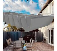 ZYLDDS Voile d'ombrage rétractable,Rétractable Vague Toile-Ombrage,Filet Bâche Ombrage HDPE Respirantavec Kit De Montage,pour pergola/balkon/Jardin,2 * 16m