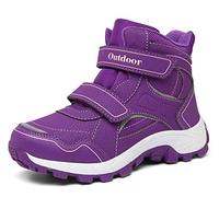 ZYLDK Bottines d'hiver Enfants Bottes de Neige Garçon Fille Confortables Doublure Chaude Chaussures en Coton Randonnée Outdoor d'escalade,Violet-1,32