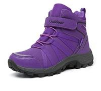 ZYLDK Bottines d'hiver Enfants Bottes de Neige Garçon Fille Confortables Doublure Chaude Chaussures en Coton Randonnée Outdoor d'escalade,Violet,33