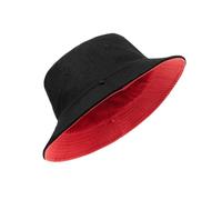 Zylioo Chapeau bob surdimensionné XXL 100 % coton, chapeau de pêcheur réversible tendance, chapeau de soleil d'été double face pour la pêche, Noir/rouge, XXL