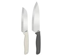 Zyliss Couteaux de Cuisine Classiques (2 Pièces) Couteau de Chef et Couteau Santoku, Acier Inoxydable, Manche Ergonomique, Pour Viande, Poisson, Légumes, Protège-lames Inclus, Passe au Lave-Vaisselle