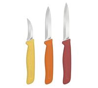 Zyliss Couteaux de Cuisine Classiques (3 Pièces), Set de Petits Couteaux | Couteau d'Office et Couteau à Éplucheur Tranchant, Couteaux de Cuisine pour Fruits, Légumes, Acier Inoxydable, Protège-lames