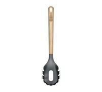 Zyliss Cuillère à Spaghetti - Silicone avec Manche en Bois de Chêne - Idéale pour Servir Pâtes - Tête en PBT Résistant à la Chaleur - Ustensile de Cuisine Professionnelle- 30 cm, Gris
