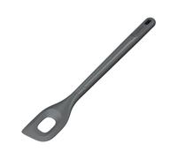 Zyliss Cuillère de Cuisine Coudée Percée, Paille de Blé Durable/Nylon, Cuillère de Cuisine pour Cuisiner et Pâtisserie, Nylon Résistante à la Chaleur, Gris Beluga, 30 cm x 5,5 cm