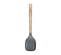 Zyliss Cuillère de Cuisine Grande - Silicone avec Manche en Bois de Chêne - Sans BPA - Tête en PBT Résistant à la Chaleur - Compatible Revêtements Antiadhésifs - 32 cm, Gris