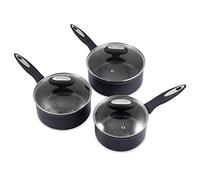 Zyliss E980143 Ultimate Antiadhésif Lot de 3 casseroles, 16cm/18cm/20cm, Tous Feux Dont Induction, Noir, Aluminium, Garantie antiadhésive de 10 ans
