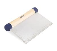 Zyliss E980213 Grattoir à pâte, Inoxydable/Bois, Marron/Argent, Grattoir à gril pour pâte à pain et pizza, Garantie 5 ans