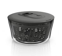 Zyliss Easy Spin Classique Essoreuse à Salade Petite 3,5L, Technologie AquaVent™, Bec Verseur, Cordon Rétractable, Bouton d'Arrêt, Antidérapante, Sans BPA, Compatible Lave-Vaisselle, Gris/Transparente