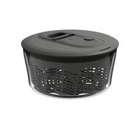 Zyliss Easy Spin Classique Essoreuse à Salade Petite 3,5L, Technologie AquaVent™, Bec Verseur, Cordon Rétractable, Bouton d'Arrêt, Antidérapante, Sans BPA, Compatible Lave-Vaisselle, Gris/Transparente