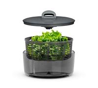 Zyliss Essoreuse à Salade Easy Spin Petite 3.5L, Technologie AquaVent, Saladier, Base antidérapante, Mécanisme à cordon, Bouton d'arrêt, Sans BPA, Saladier, Compatible lave-vaisselle, Gris