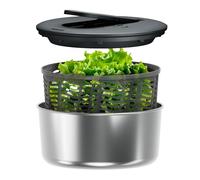 Zyliss Essoreuse à Salade Inox Swift Dry Grande 6L, Manuelle, Technologie AquaVent™, Saladier Sans BPA, Base Antidérapante, Mécanisme de pompe, Compatible Lave-Vaisselle, Acier Inoxydable