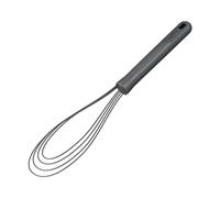 Zyliss Fouet Plat, Paille de Blé Durable/Silicone, Fouet à Main avec Tête en Silicone Résistante à la Chaleur, Convient pour les Ustensiles de Cuisine antiadhésifs, gris béluga, 30 cm x 7 cm