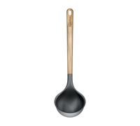 Zyliss Louche Grande - Silicone Durable - Manche en Bois de Chêne - Cuillère à Soupe et Sauce - Tête en PBT Résistant à la Chaleur - Ustensile de Cuisine Professionnelle - 30 cm, Gris