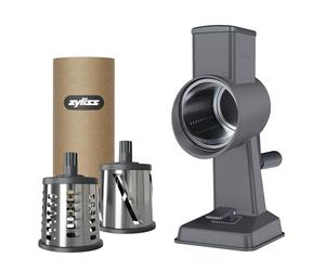 Zyliss Râpe à Fromage Rotative Gourmet avec Manivelle, Aluminium, 3 Tambours en Inox, Râpe à Fromage, Légumes, Chocolat, Carotte, Ventouse Antidérapante et Fixation de Table, Rapeuse Legume Manuelle