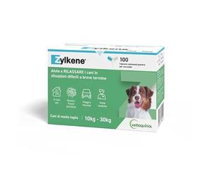 Zylkene Aliment complémentaire | Chiens 10-30 kg | Relaxant pour Les Situations inconfortables |, 100 gélules de 225 MG