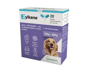 Zylkene Complément Alimentaire | Chiens de Plus de 15 kg | Relaxant pour Situations de Stress |, 20 Gélules de 450 MG