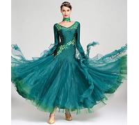 ZYLL Robes de Danse de Salon Costume de Salle de Bal viennoise Valse Robe Longue Robe de Bal Robe espagnole Standard Costumes Tango,8,M