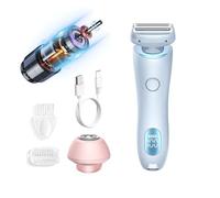 Zylla Smoothshave Razor, 2 in 1 Electric Waterproof Shaver Razors, Ipx7 Waterproof Wet & Dry Rechargeable with Removable Head, For Bikini Area, Leg, Arm, Underarm (Blue)