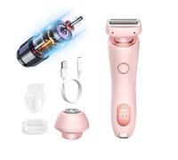 Zylla Smoothshave Razor, 2 in 1 Electric Waterproof Shaver Razors, Ipx7 Waterproof Wet & Dry Rechargeable with Removable Head, For Bikini Area, Leg, Arm, Underarm (Pink)