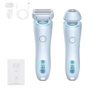 Zylla Smoothshave Razor, Proustore Glide Pro 3.0 Razor Women, Ipx7 Waterproof 2 in 1 Electric Shavers for Women, Wet and Dry Portable Trimmer with Removable Head for Leg, Arm, Underarm (Blue)