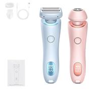 Zylla Smoothshave Razor, Proustore Glide Pro 3.0 Razor Women, Ipx7 Waterproof 2 in 1 Electric Shavers for Women, Wet and Dry Portable Trimmer with Removable Head for Leg, Arm, Underarm (PInk+Blue)