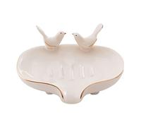 ZYLLZY Porte-savon en céramique de style nordique, porte-savon auto-drainant, porte-savon créatif en céramique avec oiseau pour salle de bain, coiffeuse, cuisine, blanc