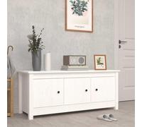zylophax Armoire à Chaussures en Bois de pin Massif Blanc 110x38x45,5 cm avec 6 Compartiments, Porte Anti-poussière, Meuble de Rangement modulable pour entrée, Couloir, Dressing
