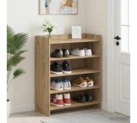 zylophax Armoire à Chaussures en Bois d'ingénierie chêne Artisanal 73,5 x 36 x 92 cm Meuble Rangement modulable pour entrée Couloir avec étagères empilables et casiers organisateurs