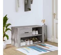 zylophax Armoire à Chaussures Sonoma Gris en Bois d'ingénierie, 80x35x45 cm avec tiroir, Meuble de Rangement modulable pour entrée, Couloir, Placard, organise Baskets, Bottes, Talons