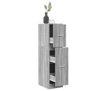 zylophax Armoire apothicaire Sonoma Gris en Bois d'ingénierie 30x41x118 cm avec 3 tiroirs modulables pour Rangement Bureau Salon Cuisine, Meuble casier Polyvalent et Pratique