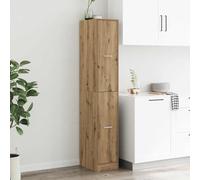 zylophax Armoire d'apothicaire chêne Artisanal Bois d'ingénierie 30x41x174,5 cm 4 tiroirs Meuble Rangement modulable pour Salon Cuisine Bureau Couloir