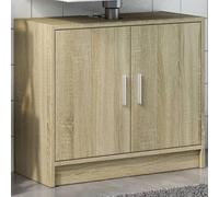 zylophax Armoire d'évier chêne Sonoma en Bois d'ingénierie 63x29x55 cm Meuble sous lavabo avec 2 Portes Rangement pour Salle de Bain, buanderie, Toilette, et Organisation