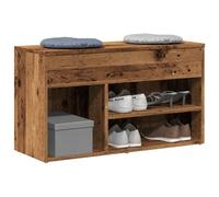 zylophax Banc à Chaussures en Bois d'ingénierie Vieux Bois 80x30x45 cm avec étagère de Rangement modulable pour entrée Couloir, Meuble Organisateur empilable offrant Espace Pratique