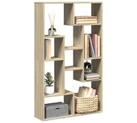 zylophax Bibliothèque chêne Sonoma Bois d'ingénierie 72x20x120,5 cm Meuble Rangement modulable avec 9 Compartiments pour Salon Bureau Chambre, étagère rayonnage Ouvert Design asymétrique