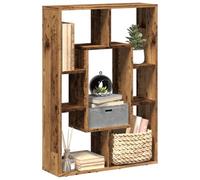 zylophax Bibliothèque en Bois d'ingénierie Vieux Bois 63x20x90 cm avec 7 Compartiments modulables, rayonnage asymétrique pour Rangement de Livres, dossiers, Manga, Meuble Salon Bureau Chambre