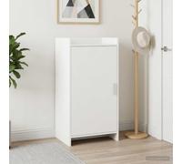 zylophax Cabinet à Chaussures Blanc en Bois d'ingénierie 48 x 36 x 92 cm avec Porte pivotante 90°, Meuble de Rangement spacieux pour Couloir entrée, Organisateur modulable pour Baskets