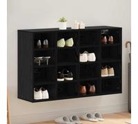 zylophax Cabinet à Chaussures en Bois d'ingénierie 103 x 30 x 67 cm avec 16 étagères, Meuble de Rangement modulable pour entrée, Couloir, Placard, organise Baskets, Bottes, Talons