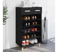 zylophax Cabinet à Chaussures en Bois d'ingénierie 60 x 35 x 105 cm avec 4 étagères, Meuble de Rangement modulable pour entrée, Couloir, Placard, Organiseur pour Baskets, Bottes et Talons