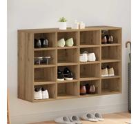 zylophax Cabinet à Chaussures en Bois d'ingénierie chêne Artisanal 103 x 30 x 67 cm avec 16 étagères pour Rangement modulable dans entrée Couloir Pratique