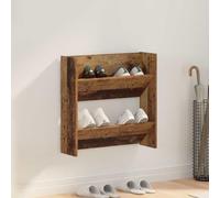 zylophax Cabinet à Chaussures Mural en Bois d'ingénierie 60 x 18 x 60 cm avec étagères, Rangement modulable pour entrée Couloir, Meuble Organisateur pour Baskets, Bottes, Talons