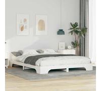 zylophax Cadre de lit en pin Massif Blanc 160 x 220 cm avec Lattes Plateforme, Structure Solide et Design Moderne, idéal pour Chambre Adulte, Enfant ou ado, Support Matelas Confortable et Durable