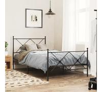 zylophax Cadre de lit métal Noir 100x200 cm avec sommier à Lattes, Structure Robuste en Acier, Pieds centraux Stables, Espace Rangement sous lit, tête et Pied de lit pour Chambre Adulte ou Enfant