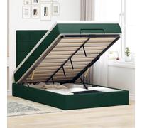 zylophax Cadre de lit Ottoman Vert foncé en Velours 120x190 cm avec Matelas à Ressorts ensachés, sommier à Lattes et Rangement relevable, Structure Plateforme Robuste pour Chambre Adulte ou Enfant